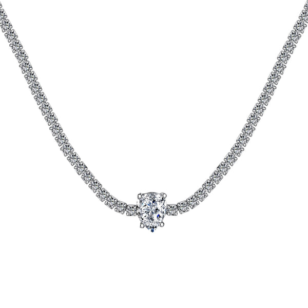<MAGIC>1.0 carat Unique Pear Cut Tennis Necklace