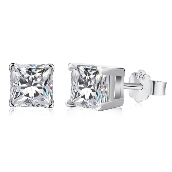 <MAGIC>1.0 Carat Radiant Princess Cut Wedding Earrings