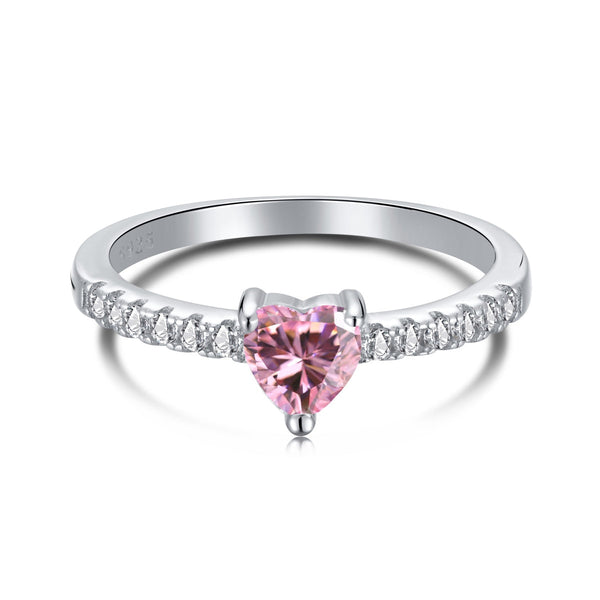 <MAGIC>0.5 Carat CaratEternity Charming Heart Shape Lover Ring