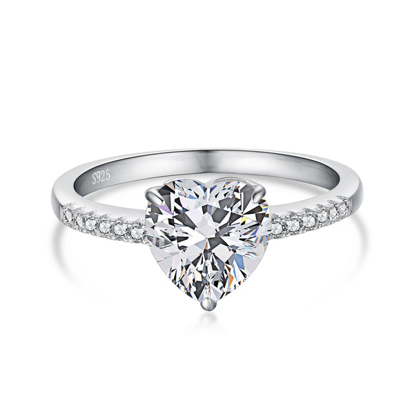 <MAGIC>2.0 Carat Dazzling Lustrous Heart Cut Lover Ring