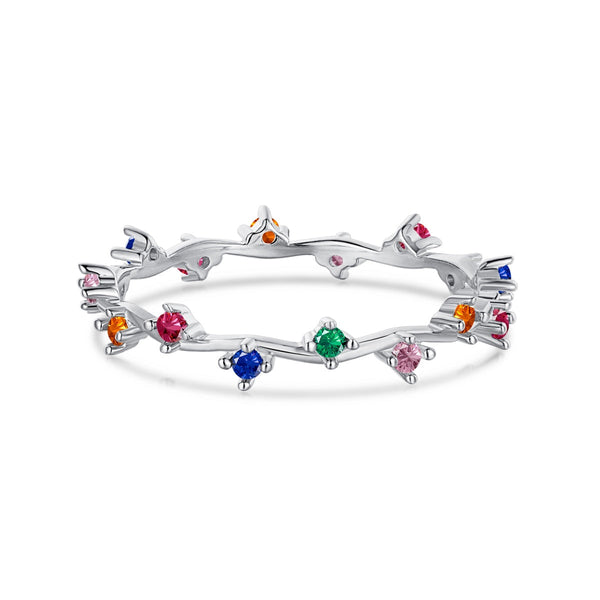 <MAGIC>Radiant Colorful Round Cut Daily Ring