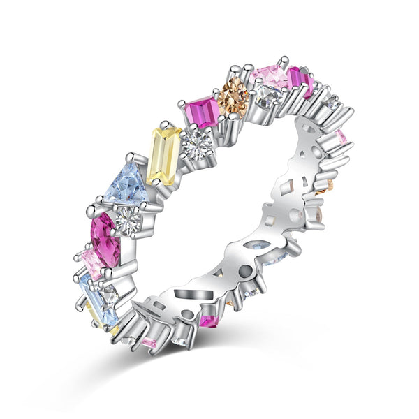 <MAGIC>Dazzling Polychromatic Multi cut Daily Ring