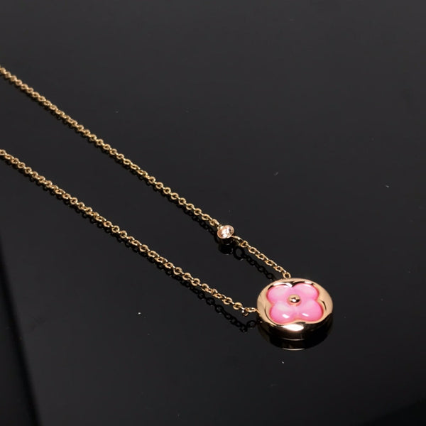 <MAGIC>COLOR BLOSSOM PINK MOP SUN GOLD NECKLACE