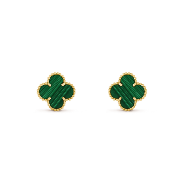 ˇMagic JewelryˇCLOVER MEDIUM 1 MOTIFS MALACHITE  EARRINGS