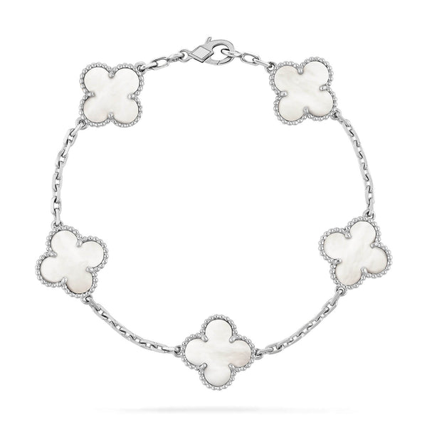 ˇMagic JewelryˇCLOVER SILVER MOP 5 MOTIF BRACELET
