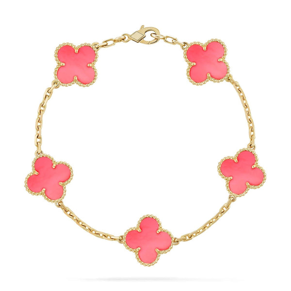 ˇMagic JewelryˇCLOVER 5 PINK MOP BRACELET