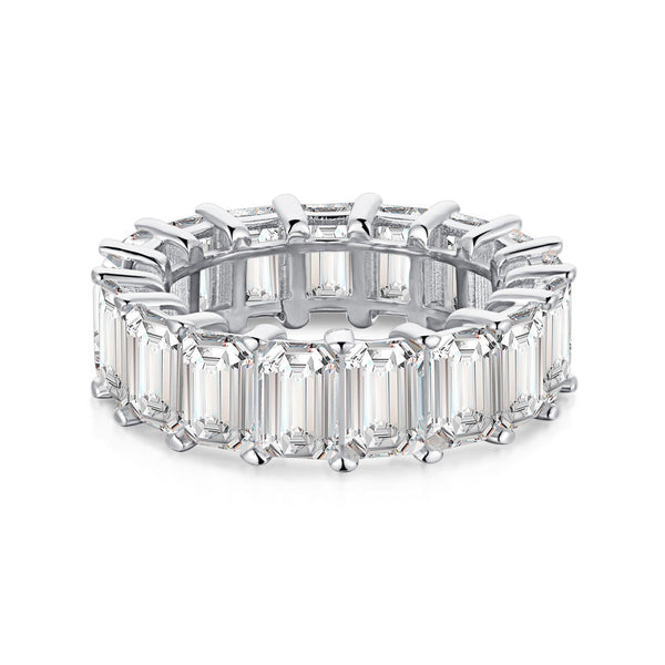 <MAGIC>0.75 Carat Elegant Emerald Cut Tennis Ring