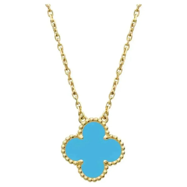 ˇMagic JewelryˇCLOVER 15MM VINTAGE TURQUOISE NECKLACE