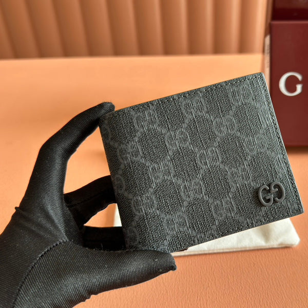 INTERIOR GG BI-FOLD WALLET 11 IN GREY CALFSKIN