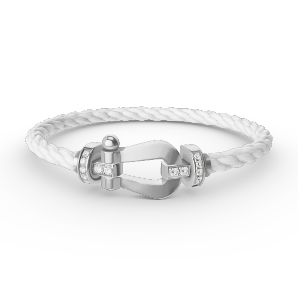 <MAGIC>FORCE LARGE HORSESHOE HALF DIAMOND BRACELET SILVER